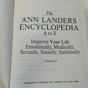 ANN LANDERS Encyclopedia A to Z - Volume II